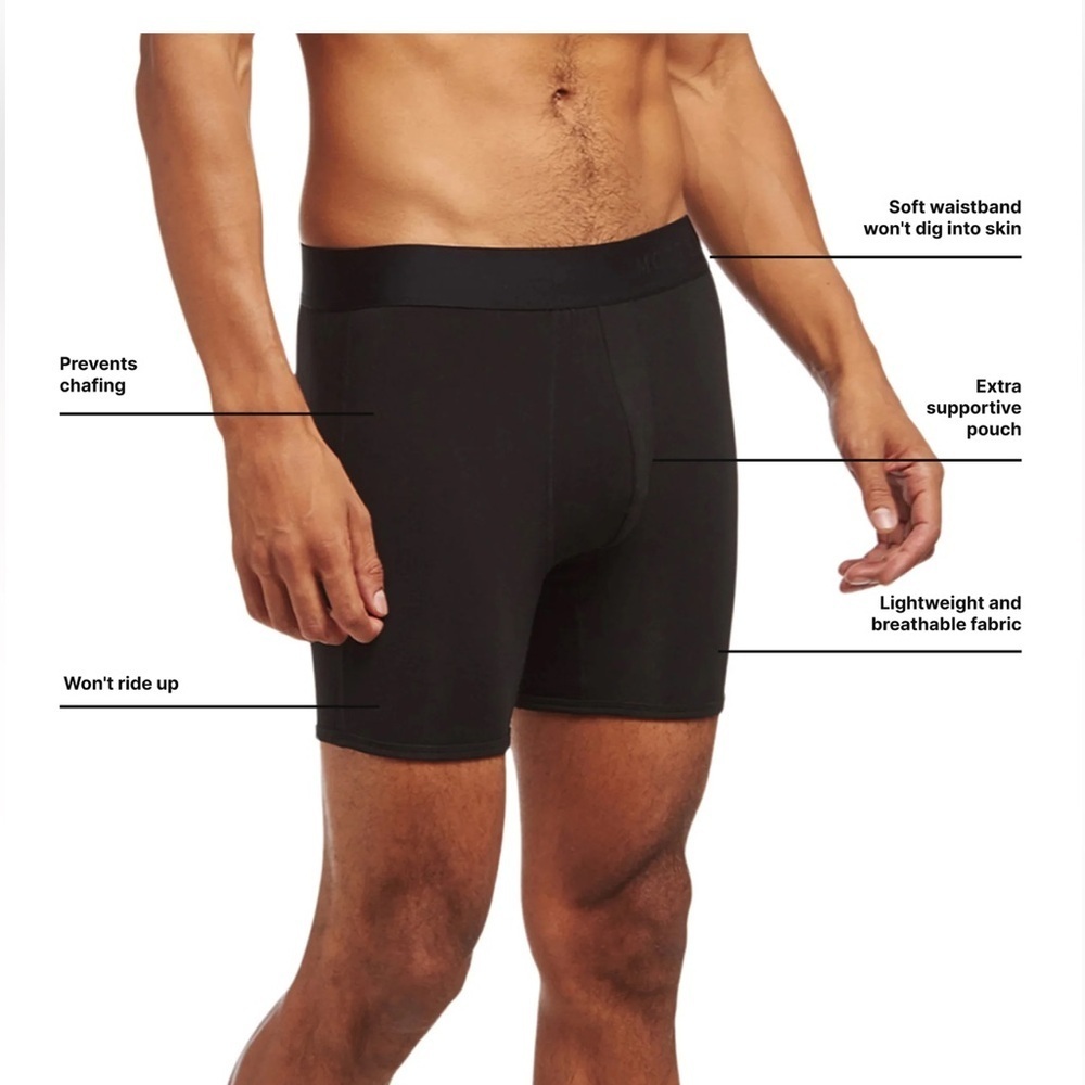 New in packages! Mott & Bow Bundle of two men black boxer briefs Sz L - Picture 2 of 6